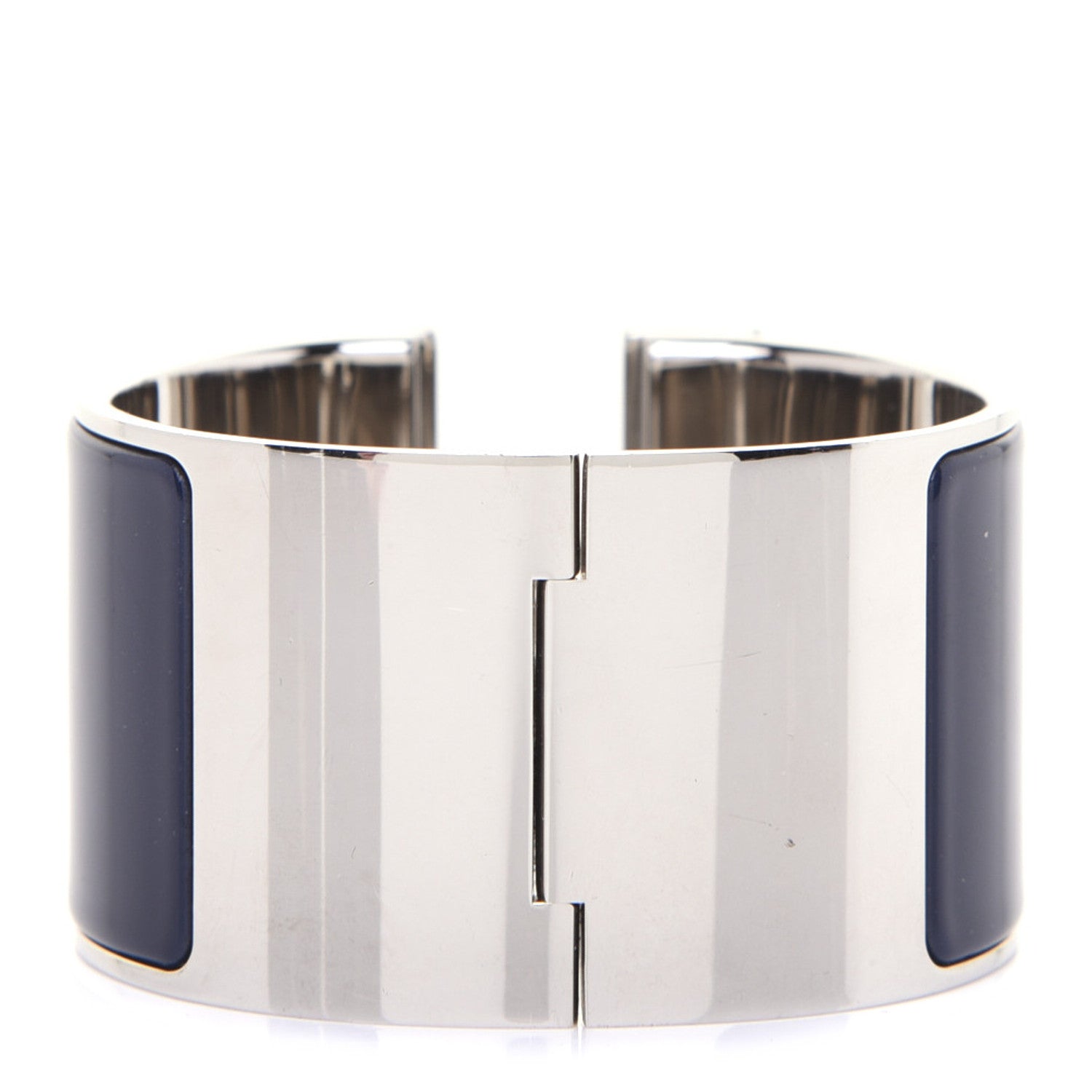 Hermes Enamel Extra Wide Clic Clac H Bracelet PM Bleu Nuit 3 of 7
