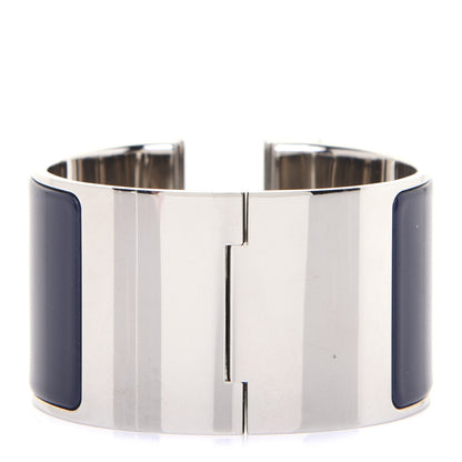 Hermes Enamel Extra Wide Clic Clac H Bracelet PM Bleu Nuit 3 of 7