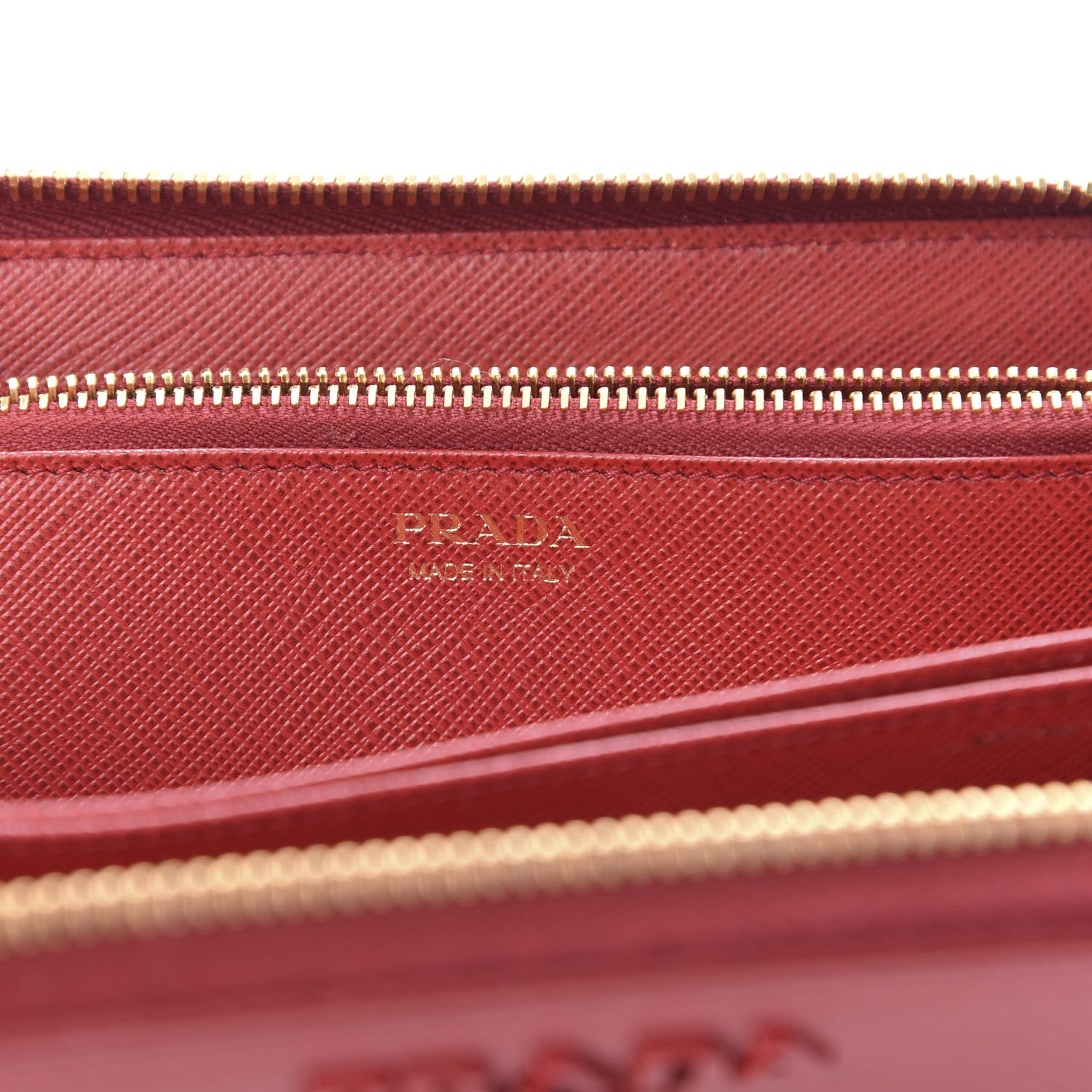Prada Saffiano Shine Monochrome Zip Around Wallet Fuoco 6 of 8