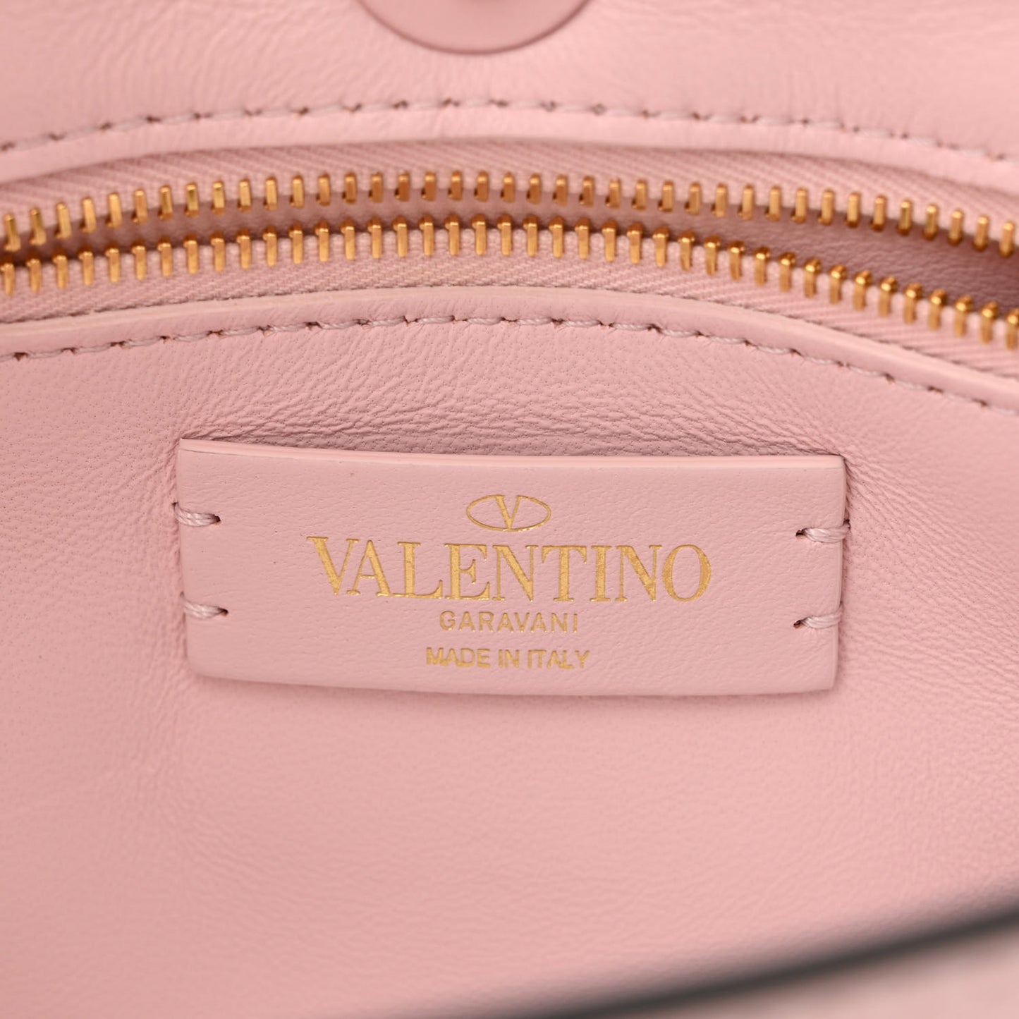 PVC Calfskin Medium Roman Stud Shoulder Bag Transparent Rose Quartz