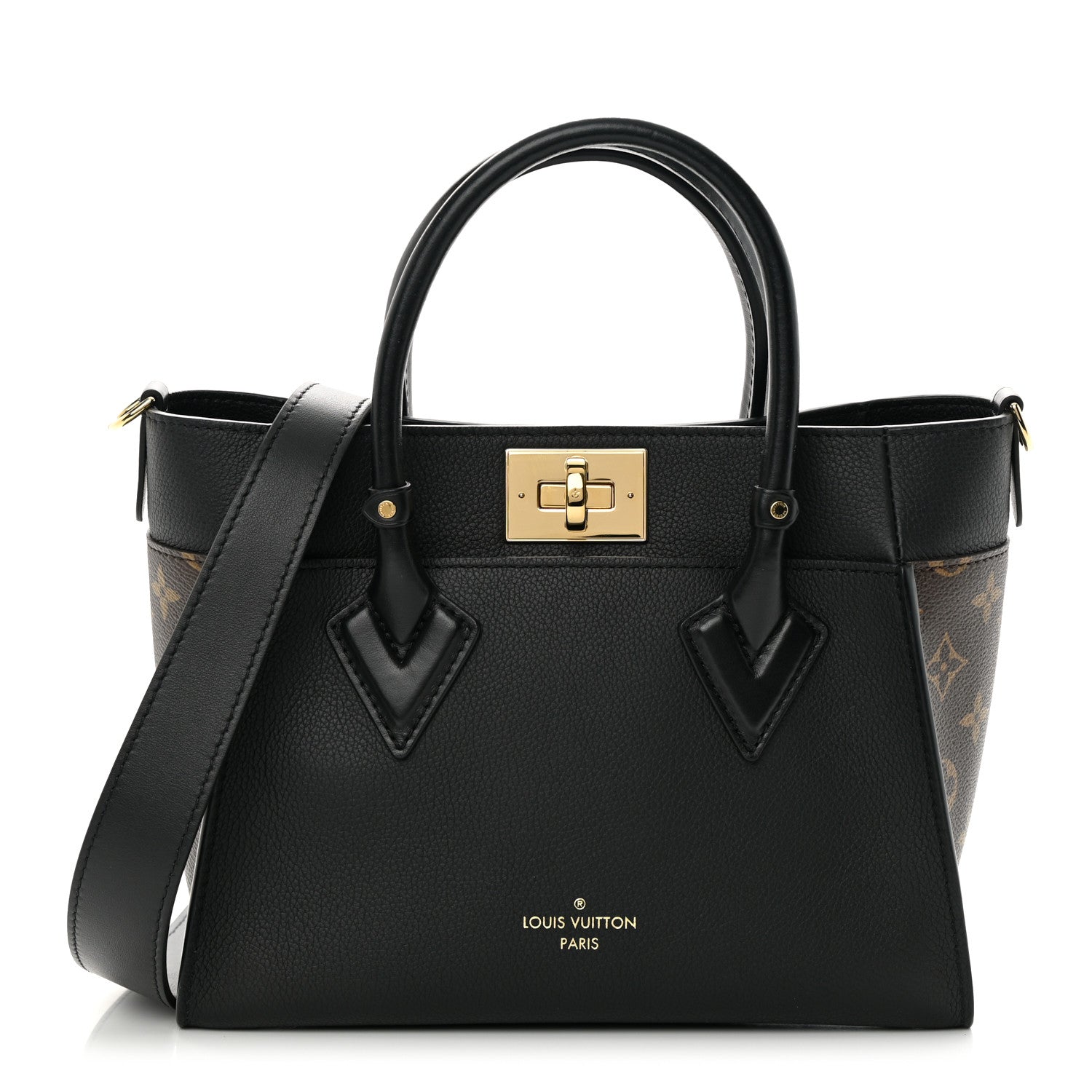 Louis Vuitton Calfskin Monogram On My Side PM Black 1 of 12