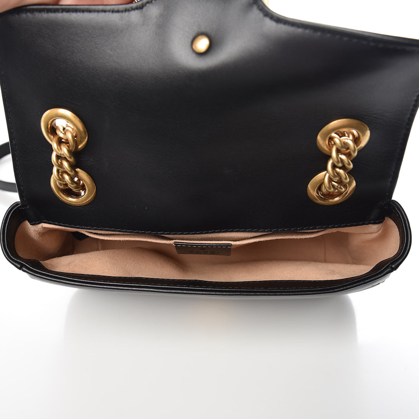 Calfskin Matelasse Mini GG Marmont Shoulder Bag Black