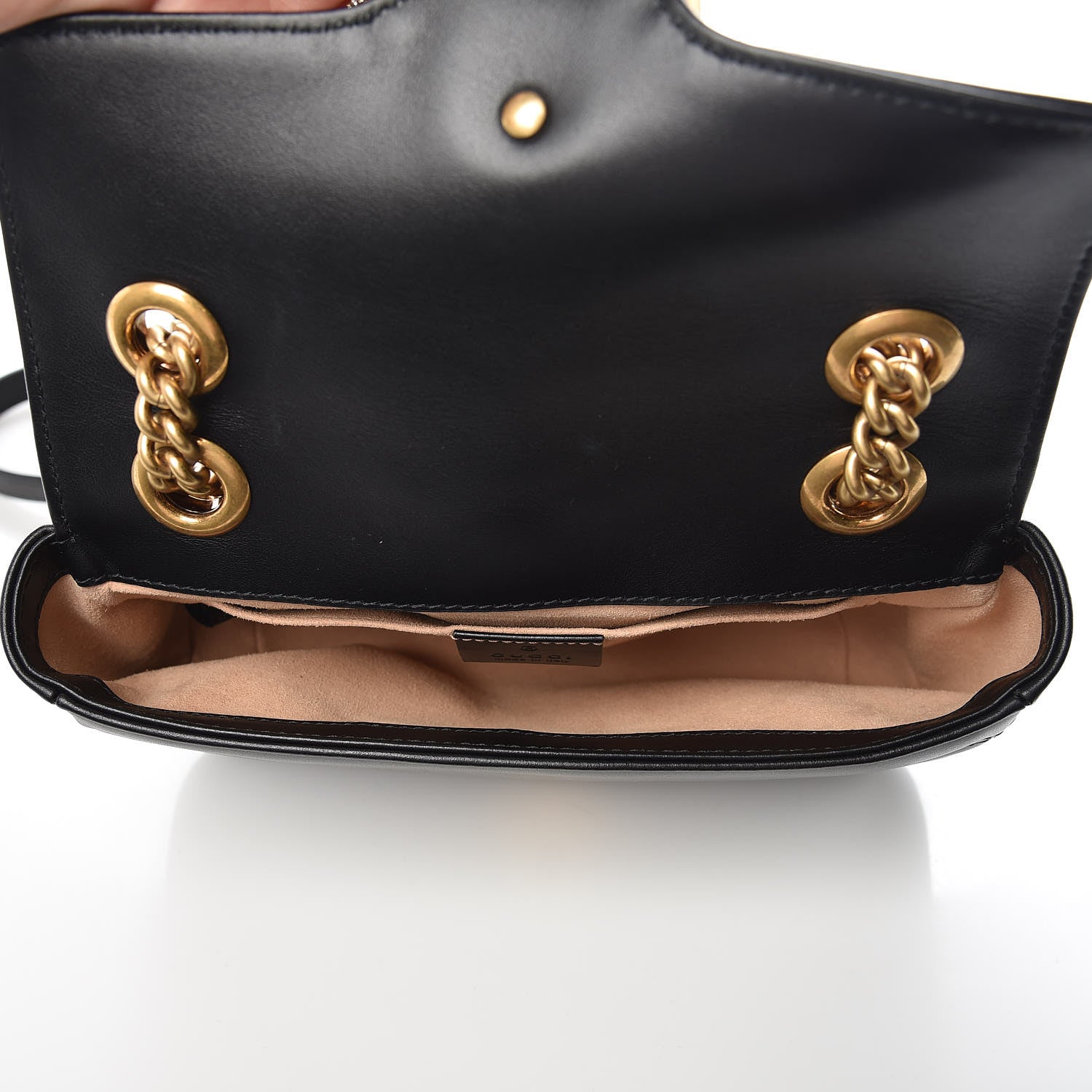 Gucci Calfskin Matelasse Mini GG Marmont Shoulder Bag Black 7 of 11
