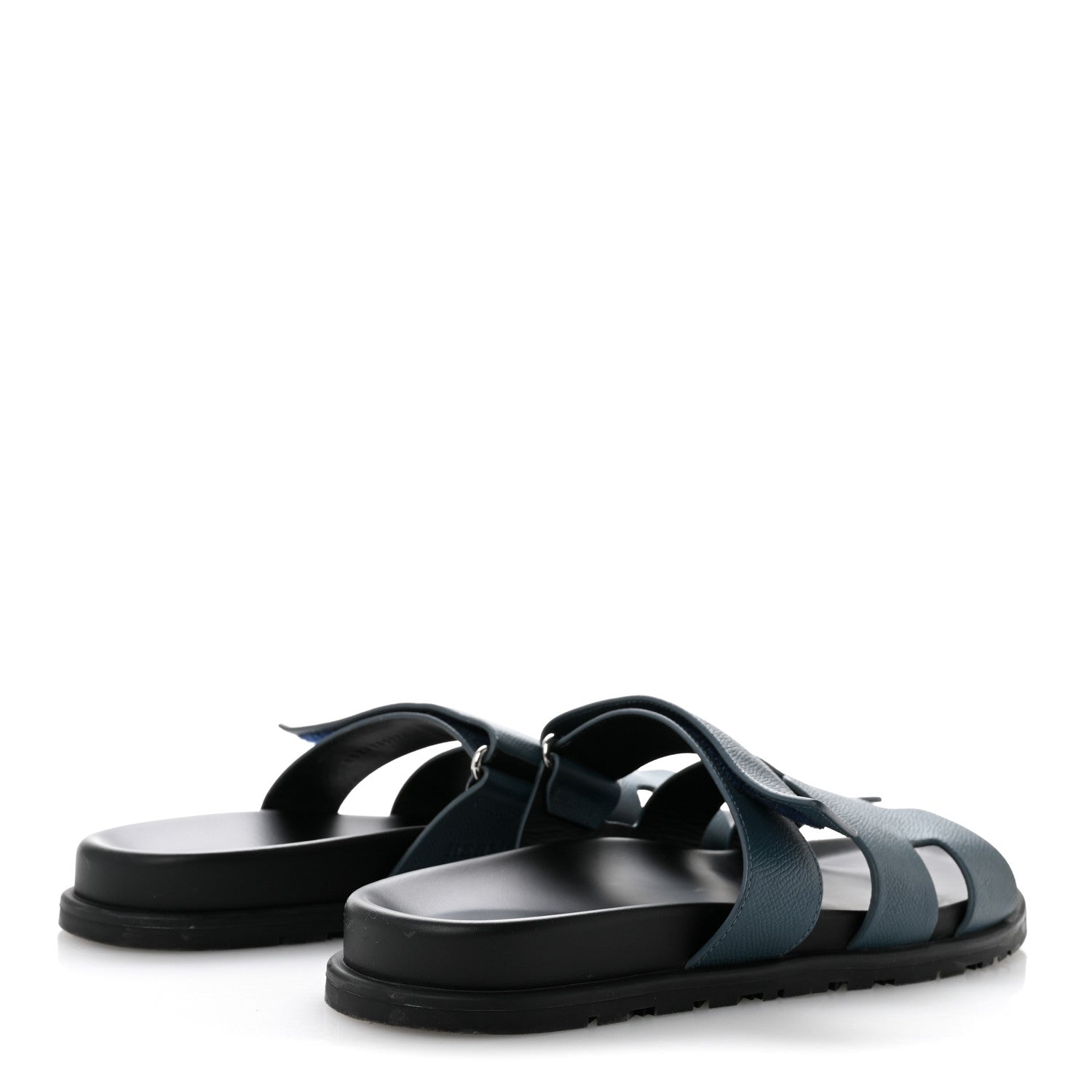 Hermes Epsom Mens Chypre Sandals 43 Bleu Canard 5 of 12