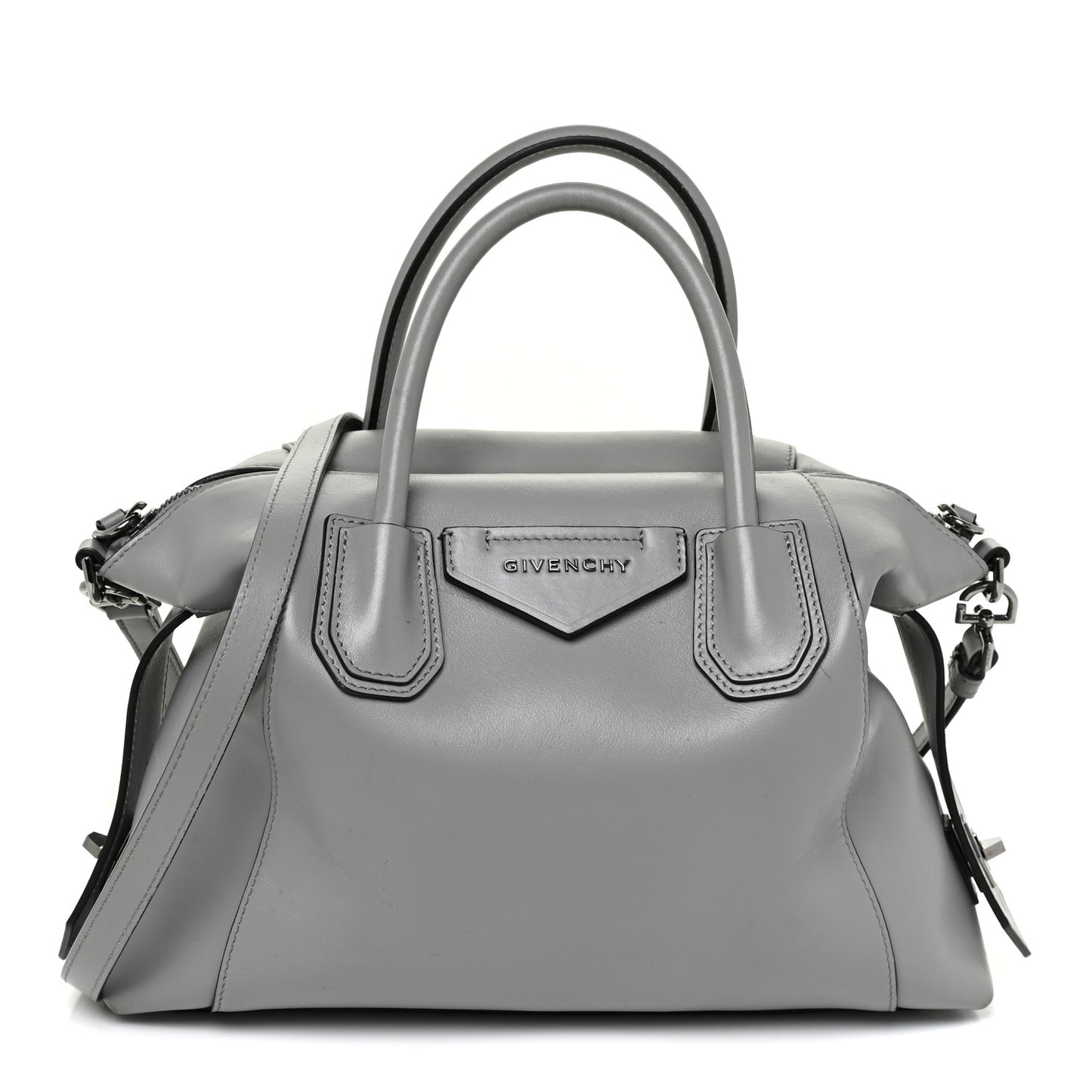 Calfskin Small Soft Antigona Pearl Grey