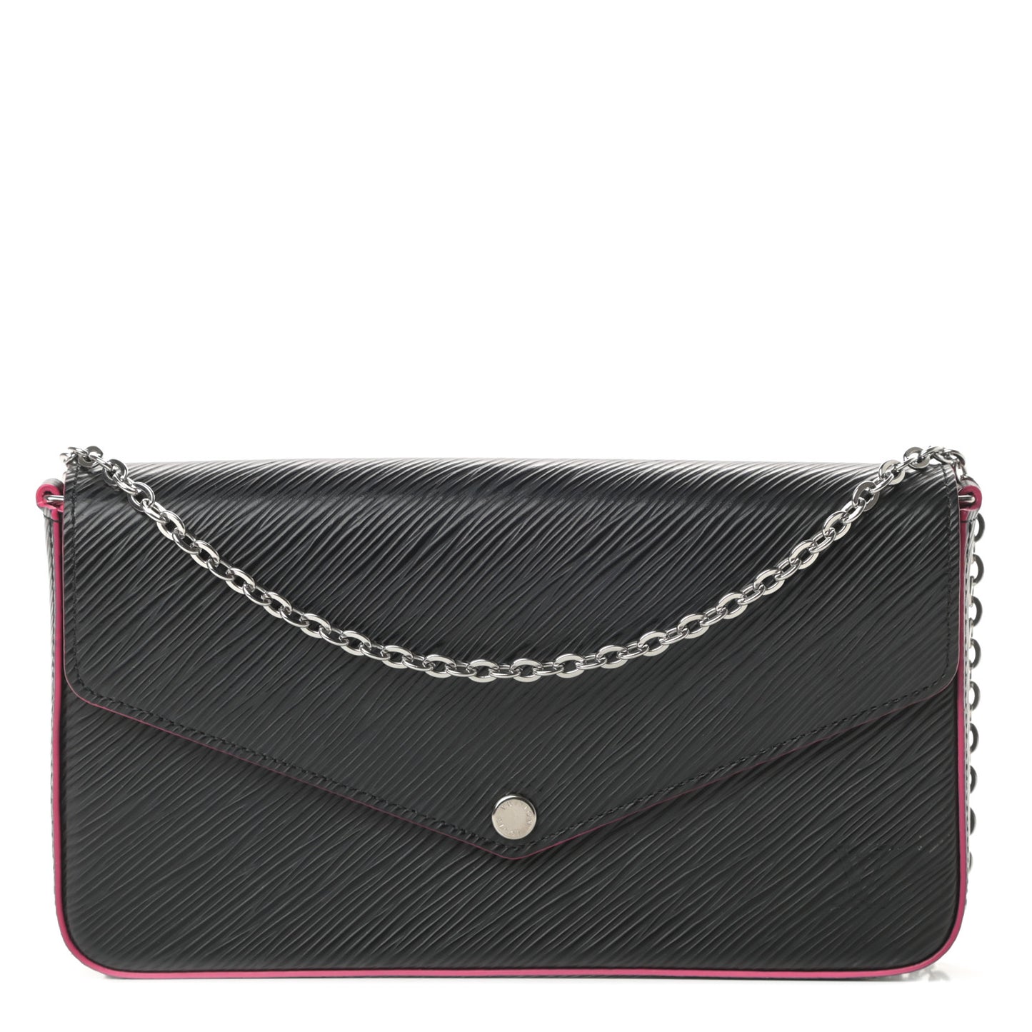 Epi Pochette Felicie Black Hot Pink