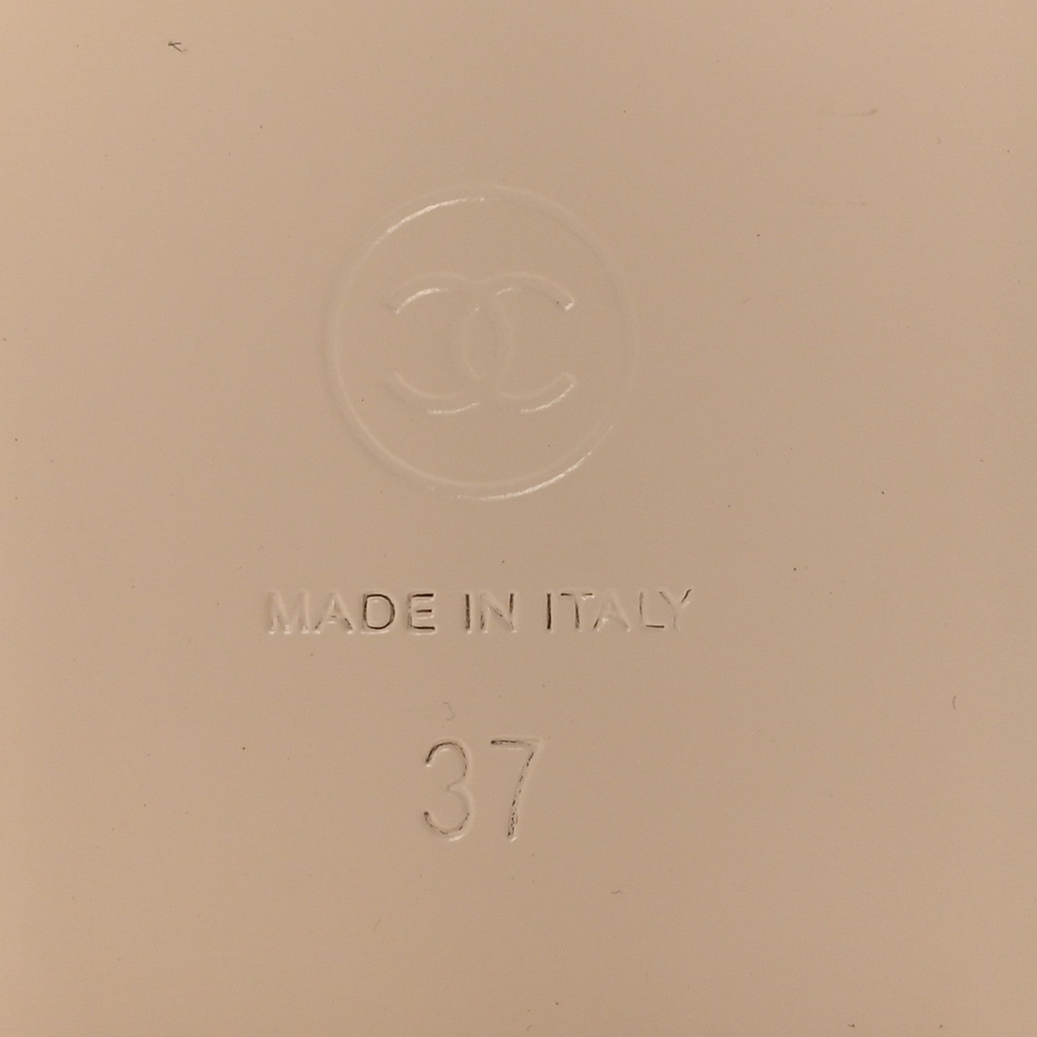 Chanel Calfskin Patent Calfskin Logo Mules 35 Beige 37 Beige 7 of 10