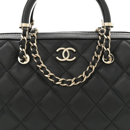 Chanel Lambskin Quilted Mini Bowling Bag Black 8 of 10