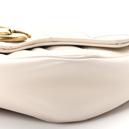 Gucci Calfskin Matelasse Super Mini GG Marmont Shoulder Bag White 9 of 10