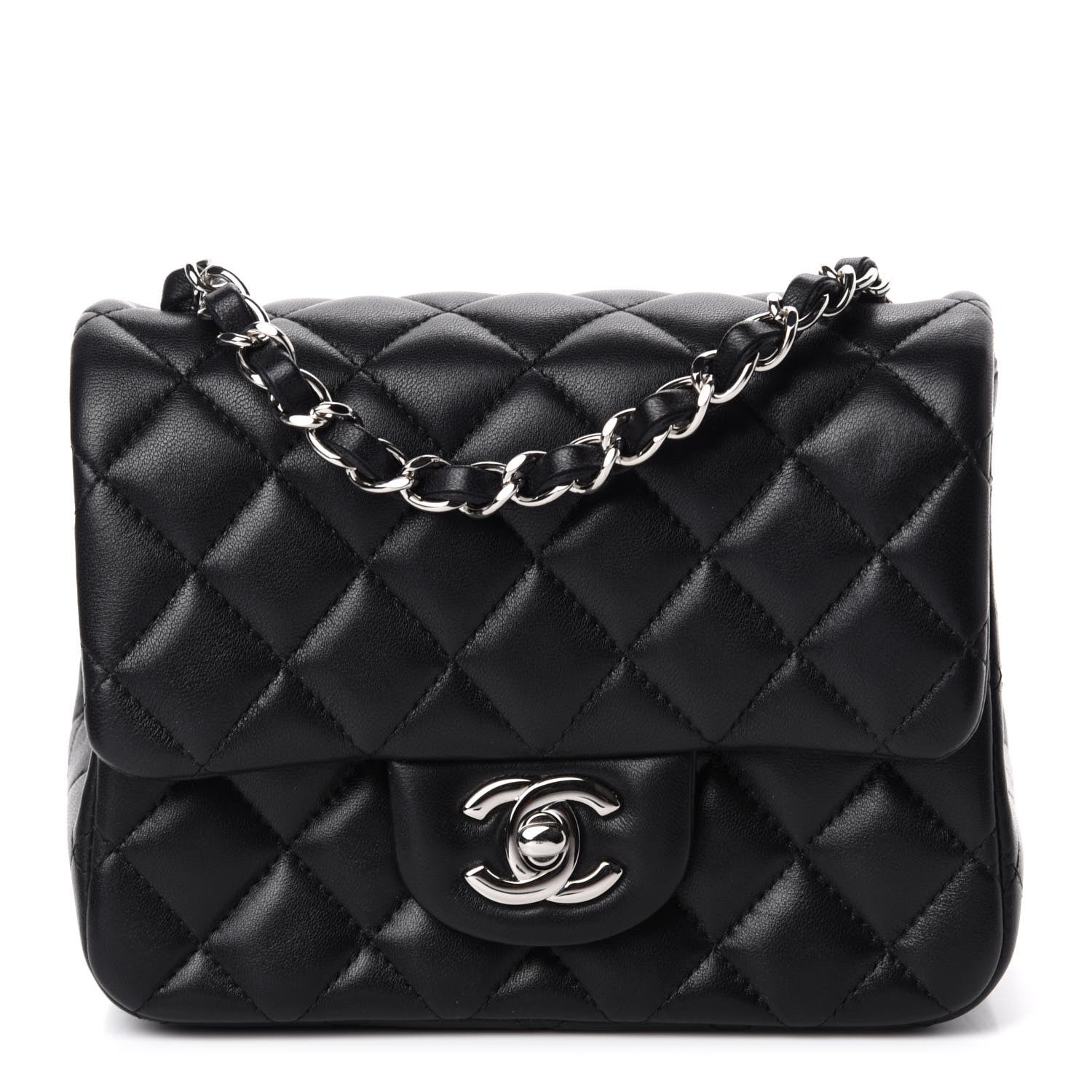 Chanel Lambskin Quilted Mini Square Flap Black 1 of 11