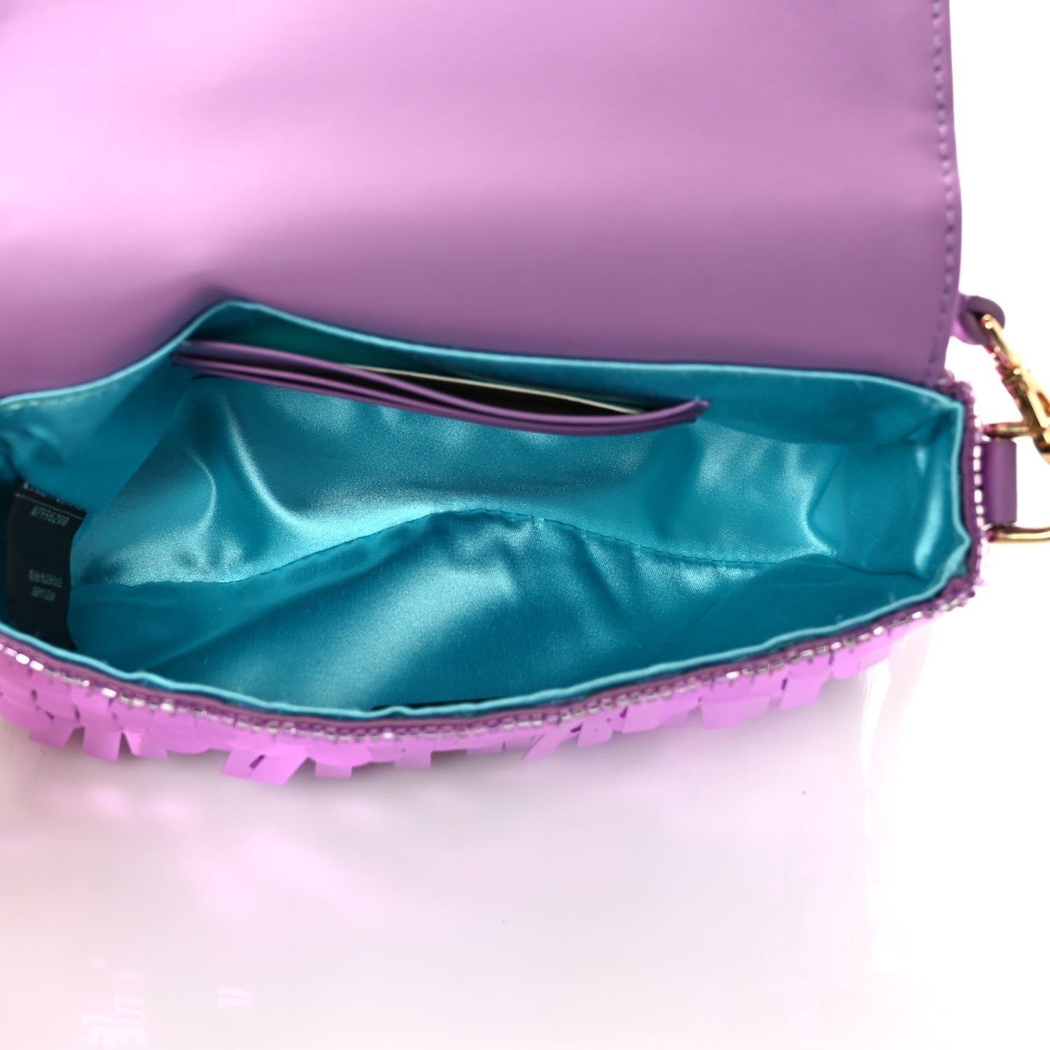 Fendi Sequin Paillettes Vitello Grace Sex and the City Mini Baguette Agapanto 5 of 11