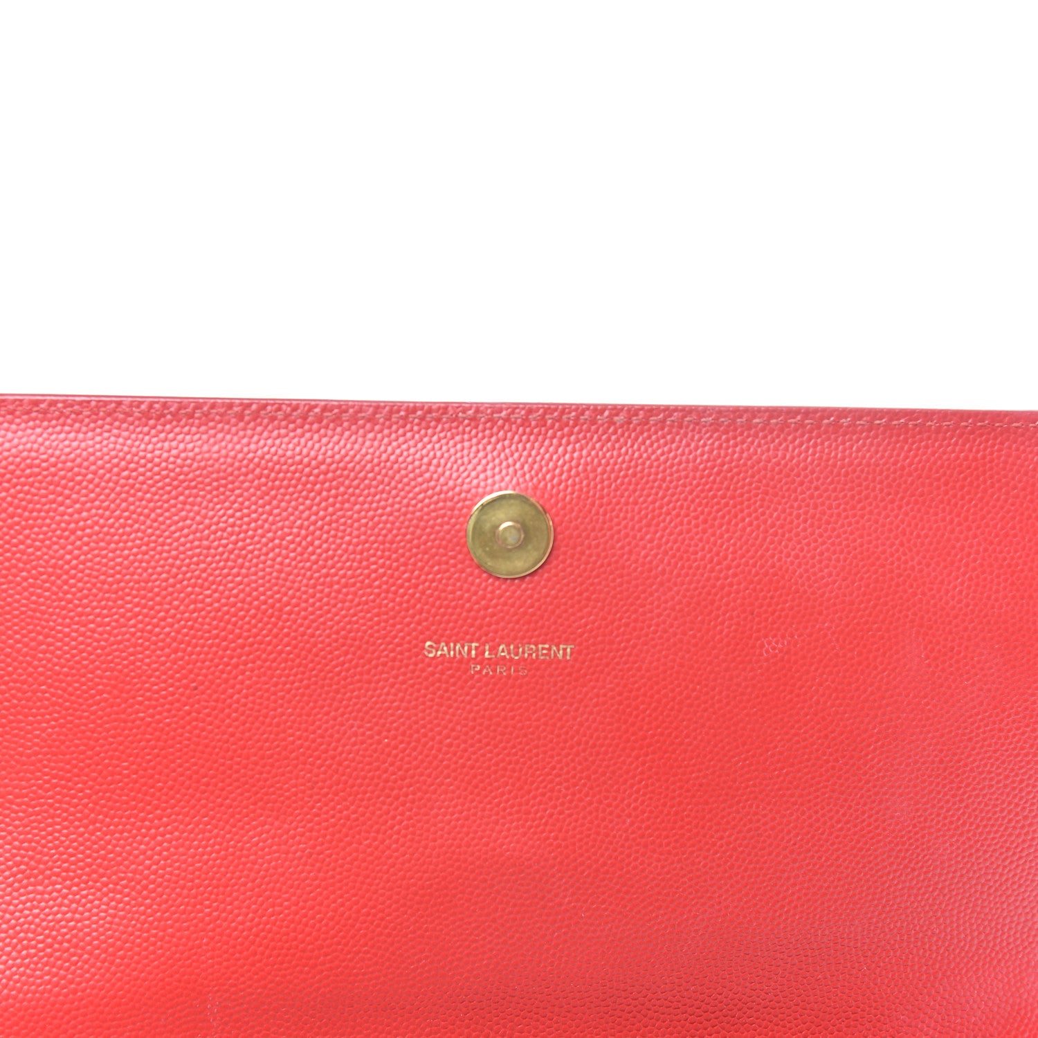 Saint Laurent Grain De Poudre Classic Monogram Cassandre Clutch New Red 6 of 6