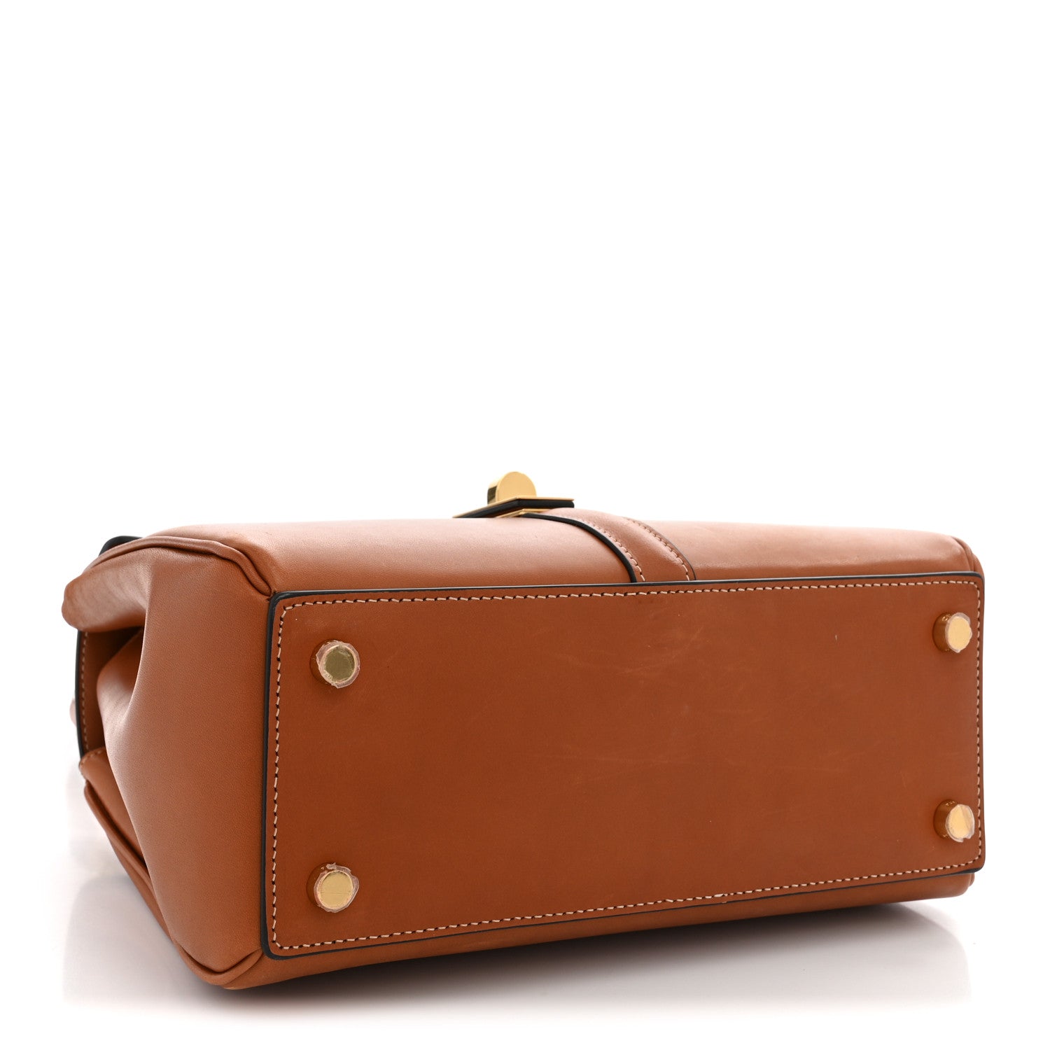 Celine Satinated Calfskin Small 16 Top Handle Bag Tan 4 of 11
