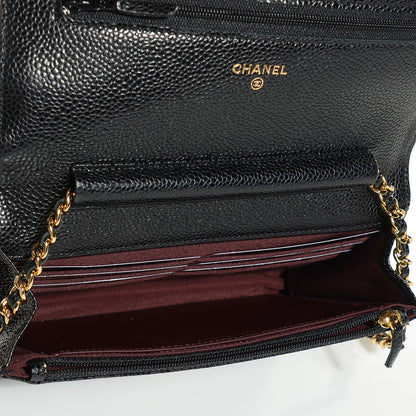 Chanel Caviar Quilted Wallet On Chain WOC Black 6 of 9