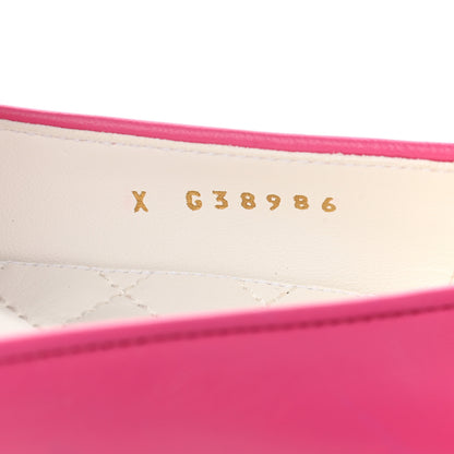 Chanel Lambskin Patent Calfskin Cap Toe Ankle Chain Ballerina Flats 38.5 Pink 8 of 8