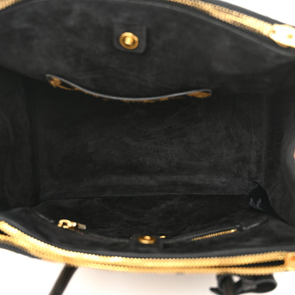 Prada Cavallino Leopard Print Twin Pocket Tote Miele Moro 5 of 11