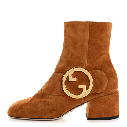 Gucci Suede Cachemire Blondie 55mm Ankle Boots 35 Blondie Cognac 1 of 10