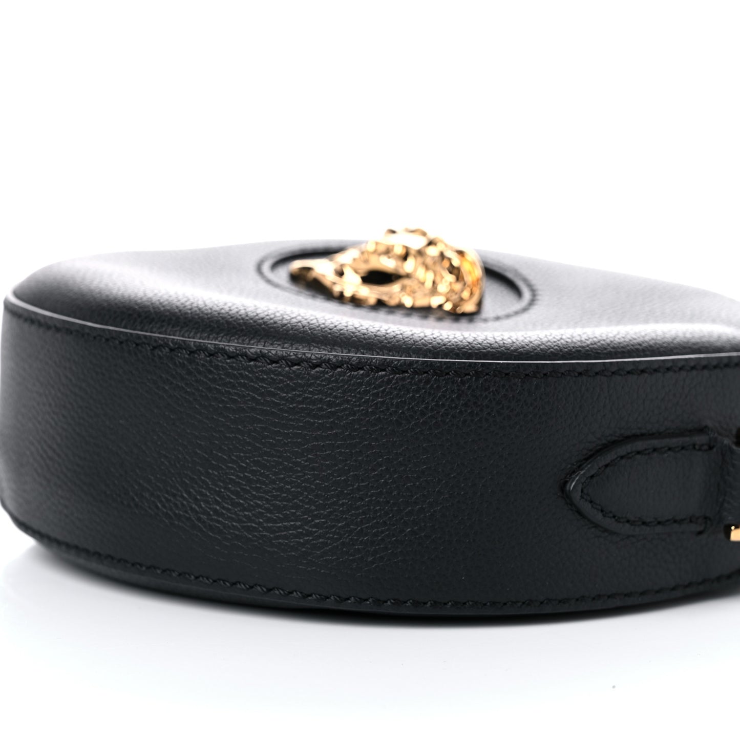 Calfskin La Medusa Round Camera Bag Black
