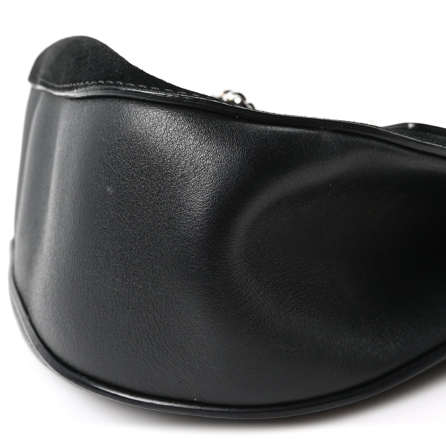 Suede Smooth Calfskin Drew Shoulder Bag Black