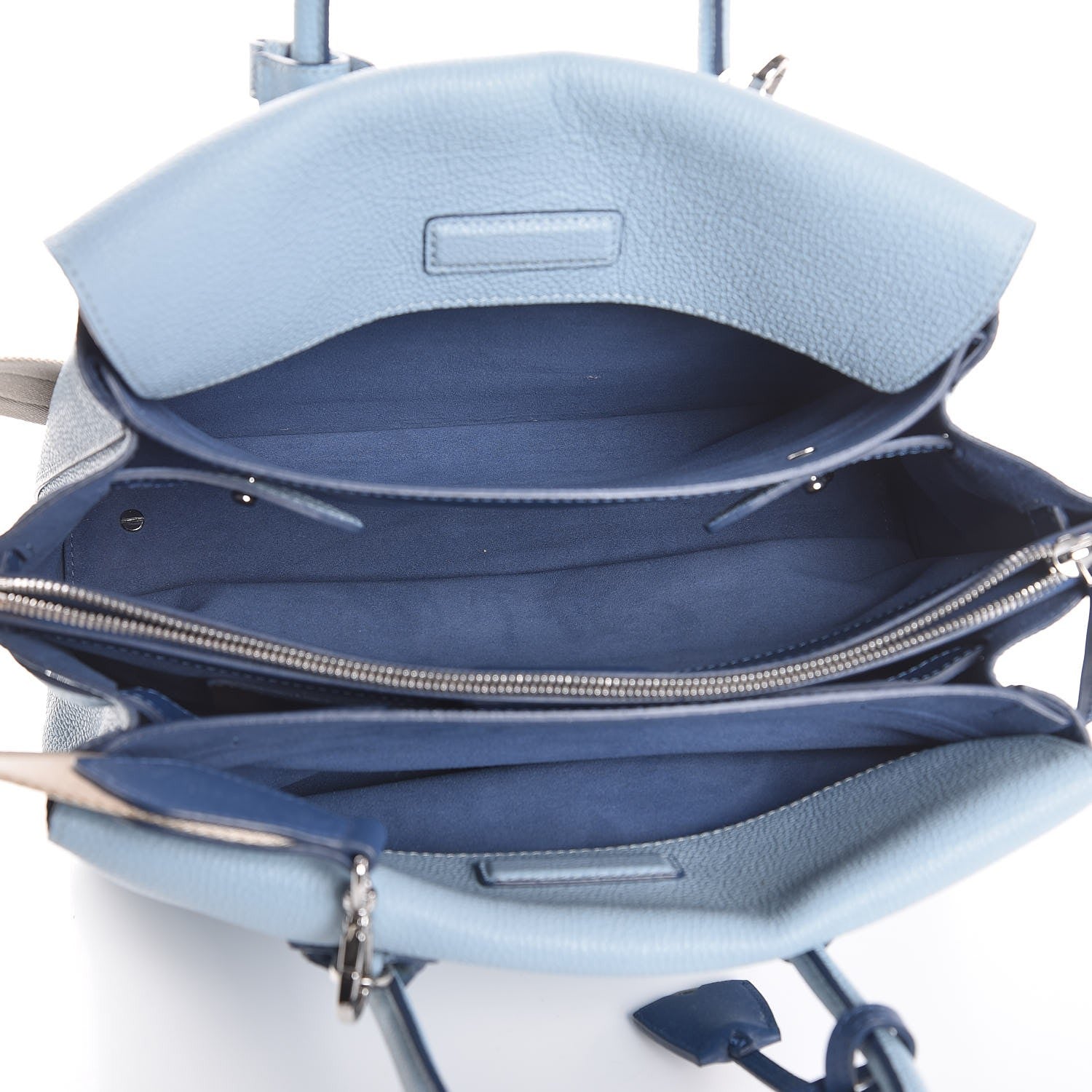 MCM Grained Calfskin Medium Milla Tote Sky Blue 6 of 10
