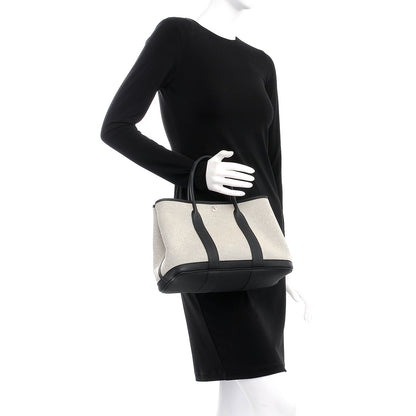 Hermes Twill H Negonda Garden Party 30 TPM Tote Ecru Black 2 of 6