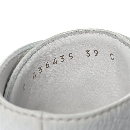 Chanel Shiny Crumpled Lambskin Lace Up Combat Boots 39 White 8 of 10