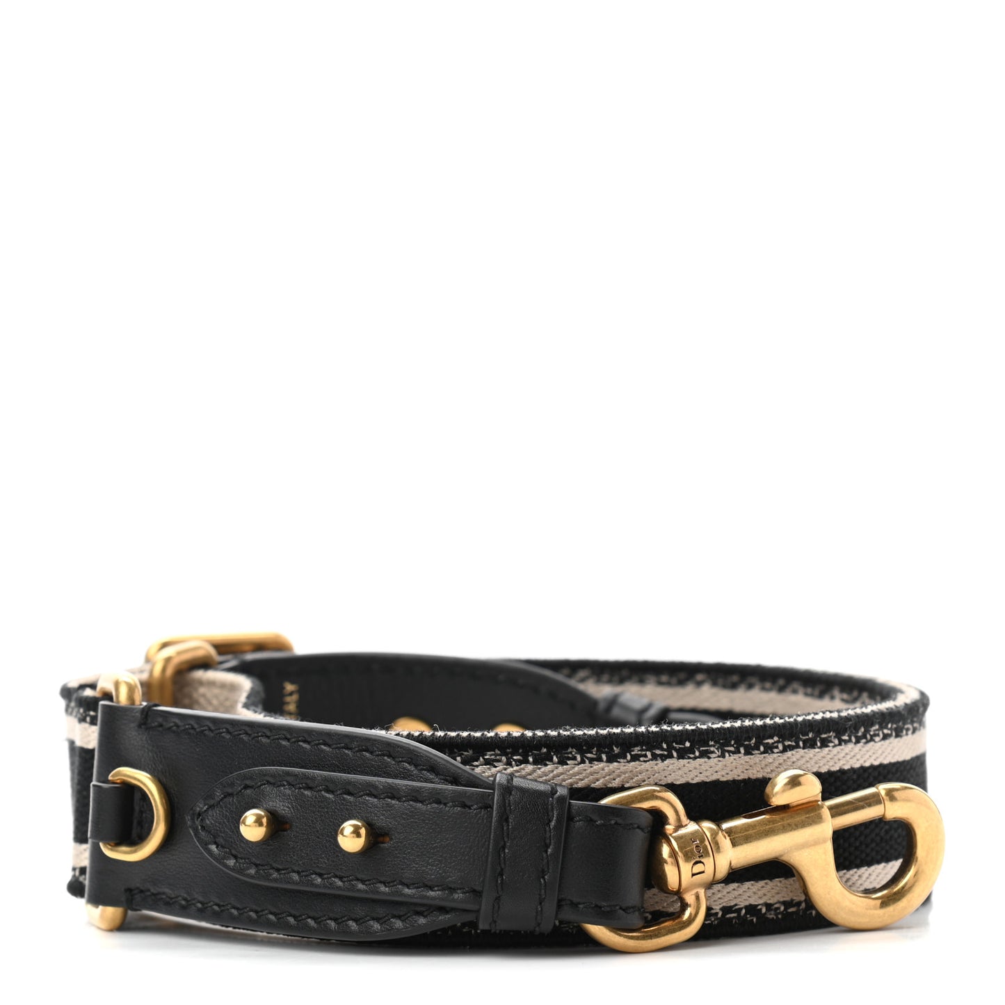 Canvas Embroidered Shoulder Strap Black