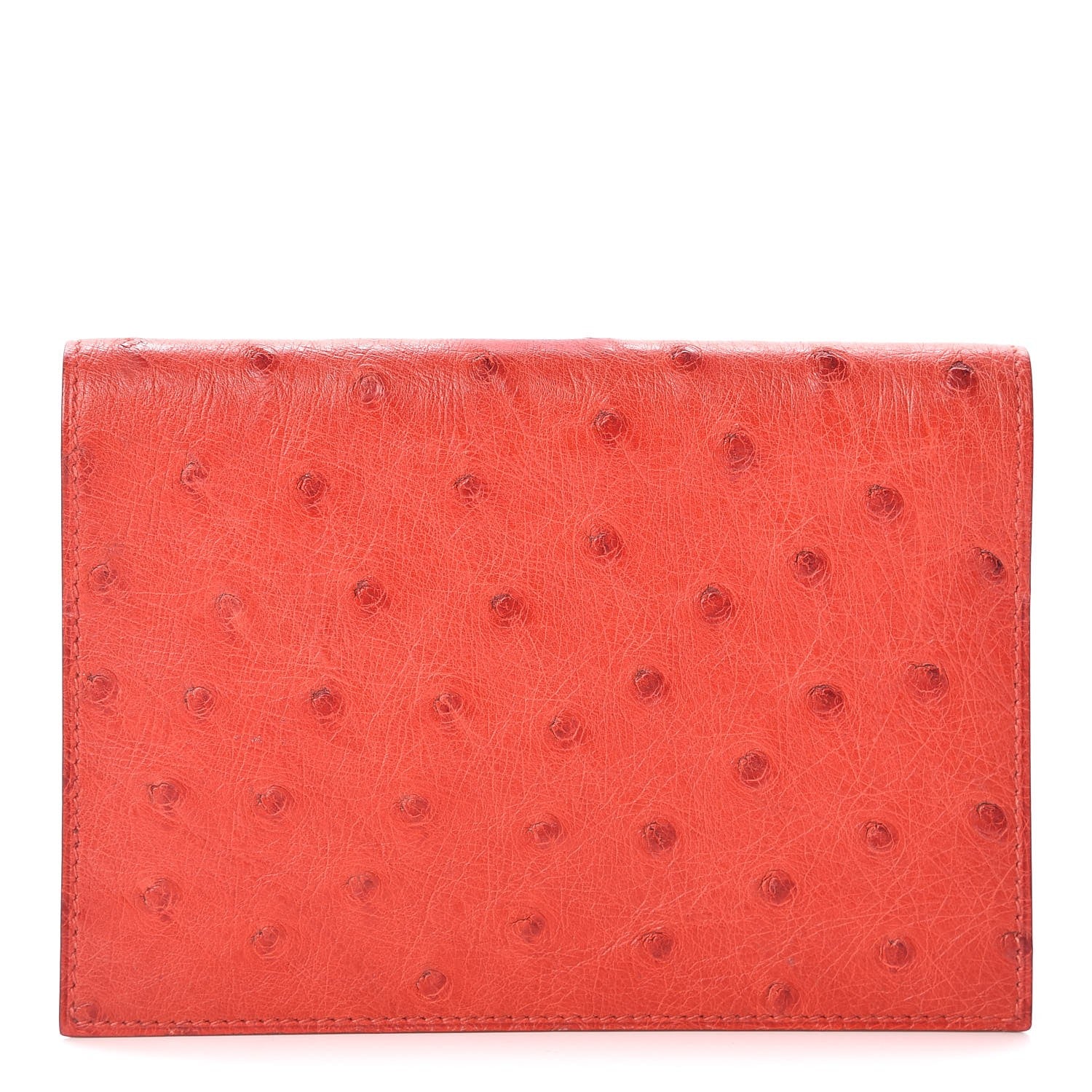 Hermes Ostrich Globe Trotter Agenda Cover PM Rouge Vif 1 of 8