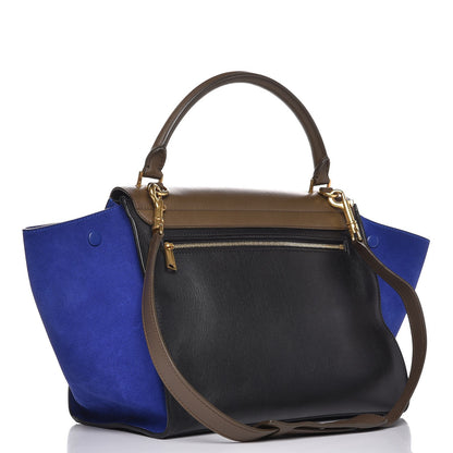 Celine Smooth Calfskin Suede Medium Tri-color Trapeze Indigo 4 of 9