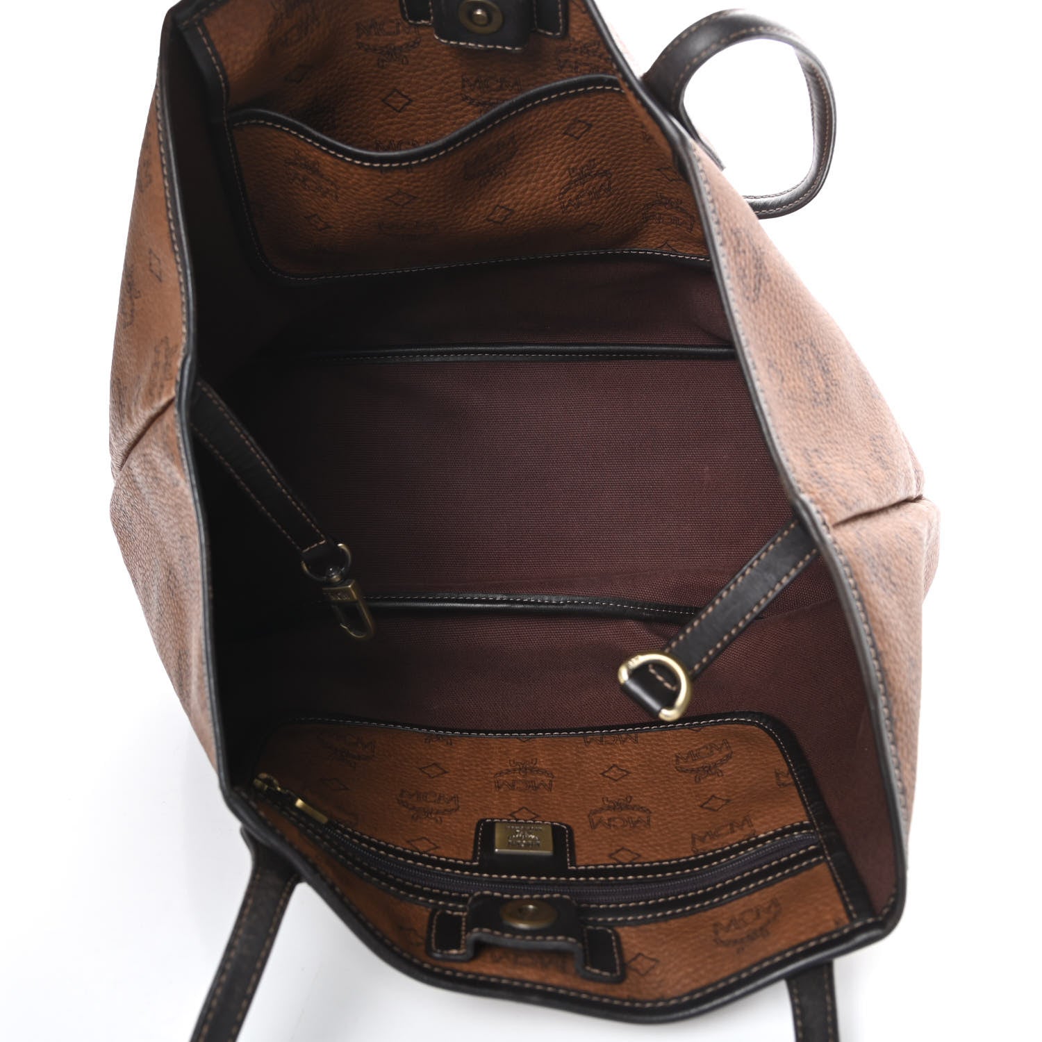 MCM Visetos Shopper Tote Cognac 5 of 18