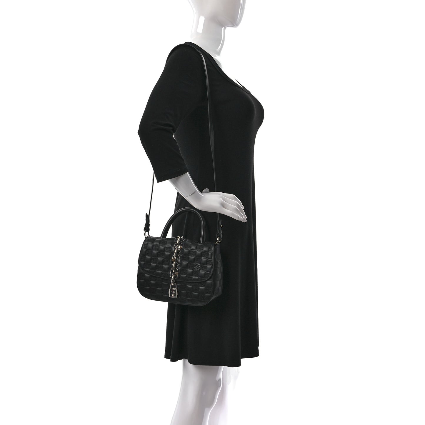 Damier Matel Chain It Bag PM Gris