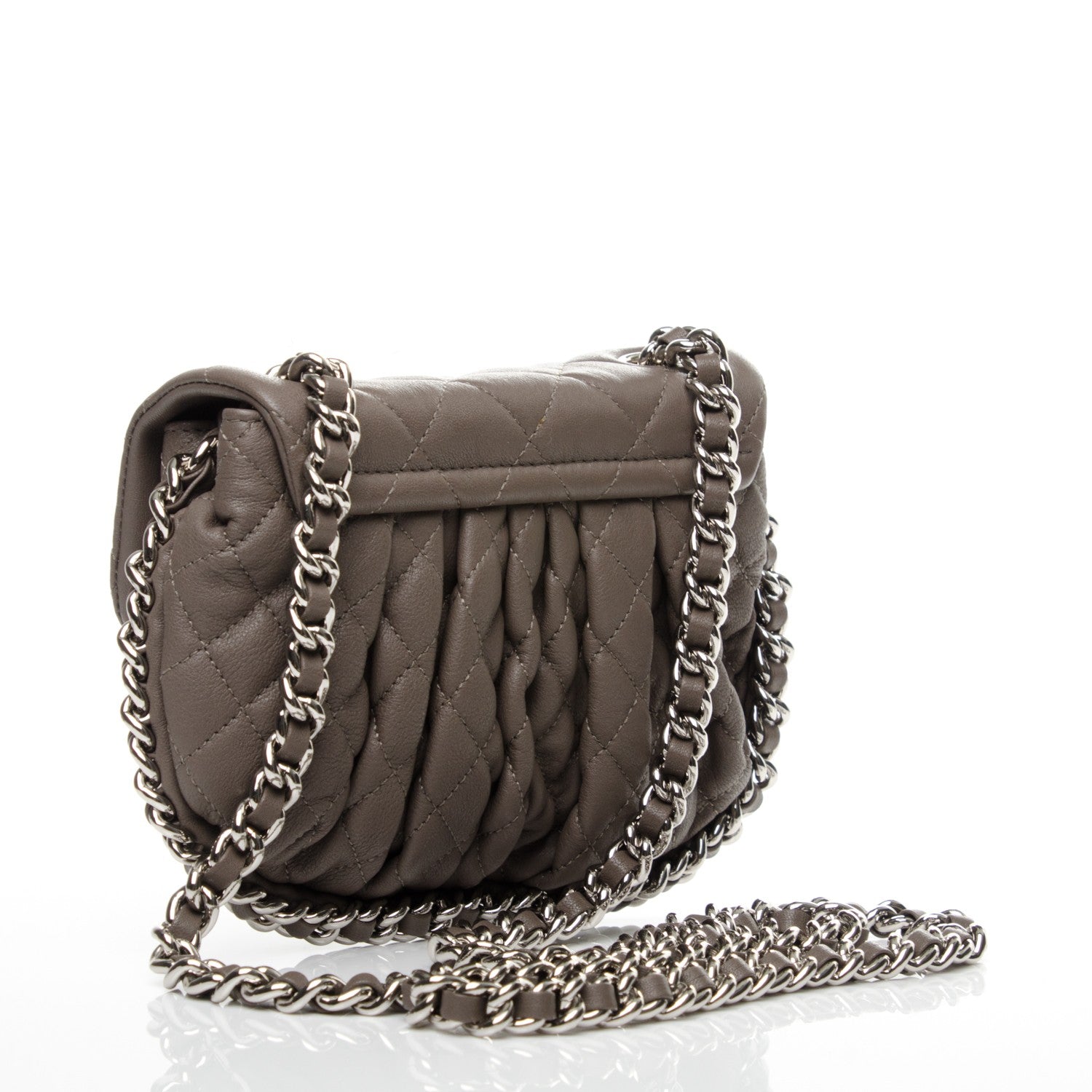 Chanel Washed Lambskin Quilted Mini Chain Around Flap Taupe 3 of 7