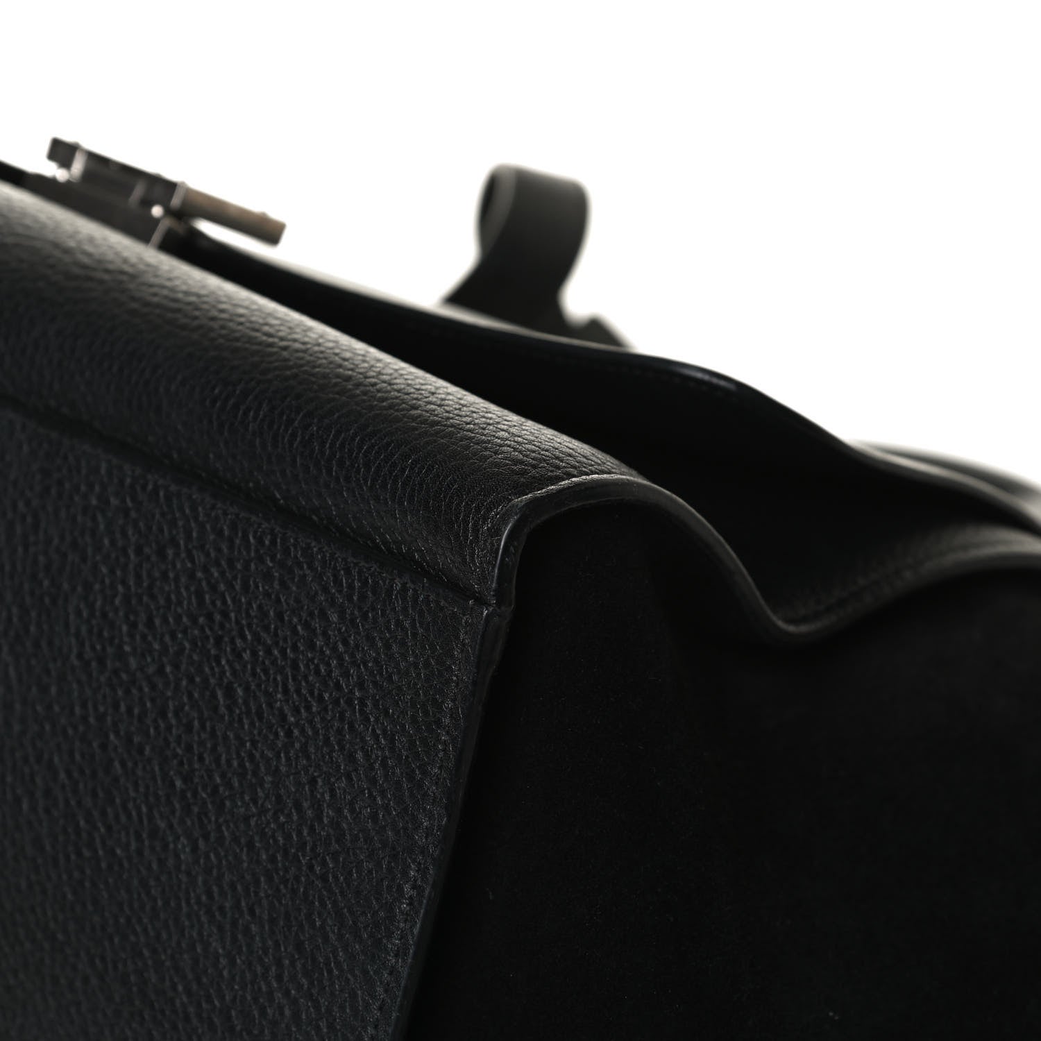 Celine Drummed Calfskin Suede Medium Trapeze Black 11 of 14