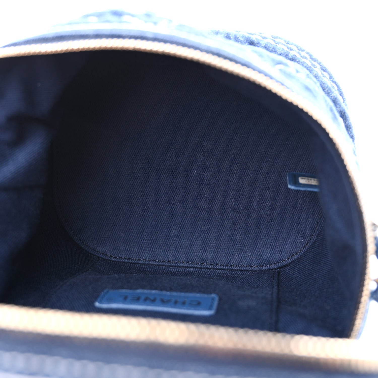 Chanel Denim Quilted Denim Trip Vanity Cosmetic Case Blue 5 of 10