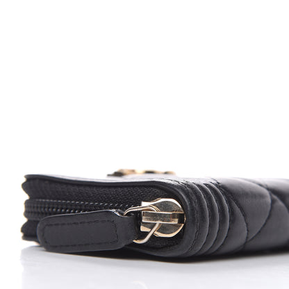 Chanel Lambskin Quilted Zip Around Boy Coin Purse Wallet Black 8 of 10