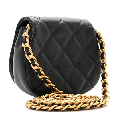 Chanel Calfskin Quilted Mini Coco Mail Clutch with Chain Black 2 of 12