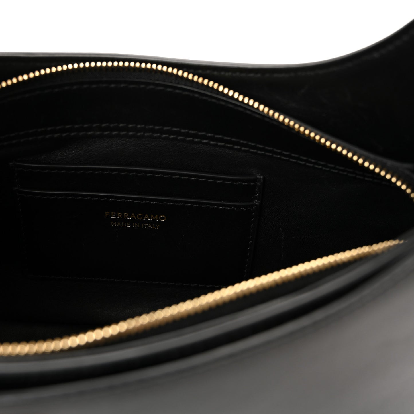 Soft Calfskin Gancini Hobo Black