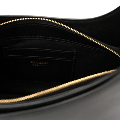 Salvatore Ferragamo Soft Calfskin Gancini Hobo Black 6 of 9