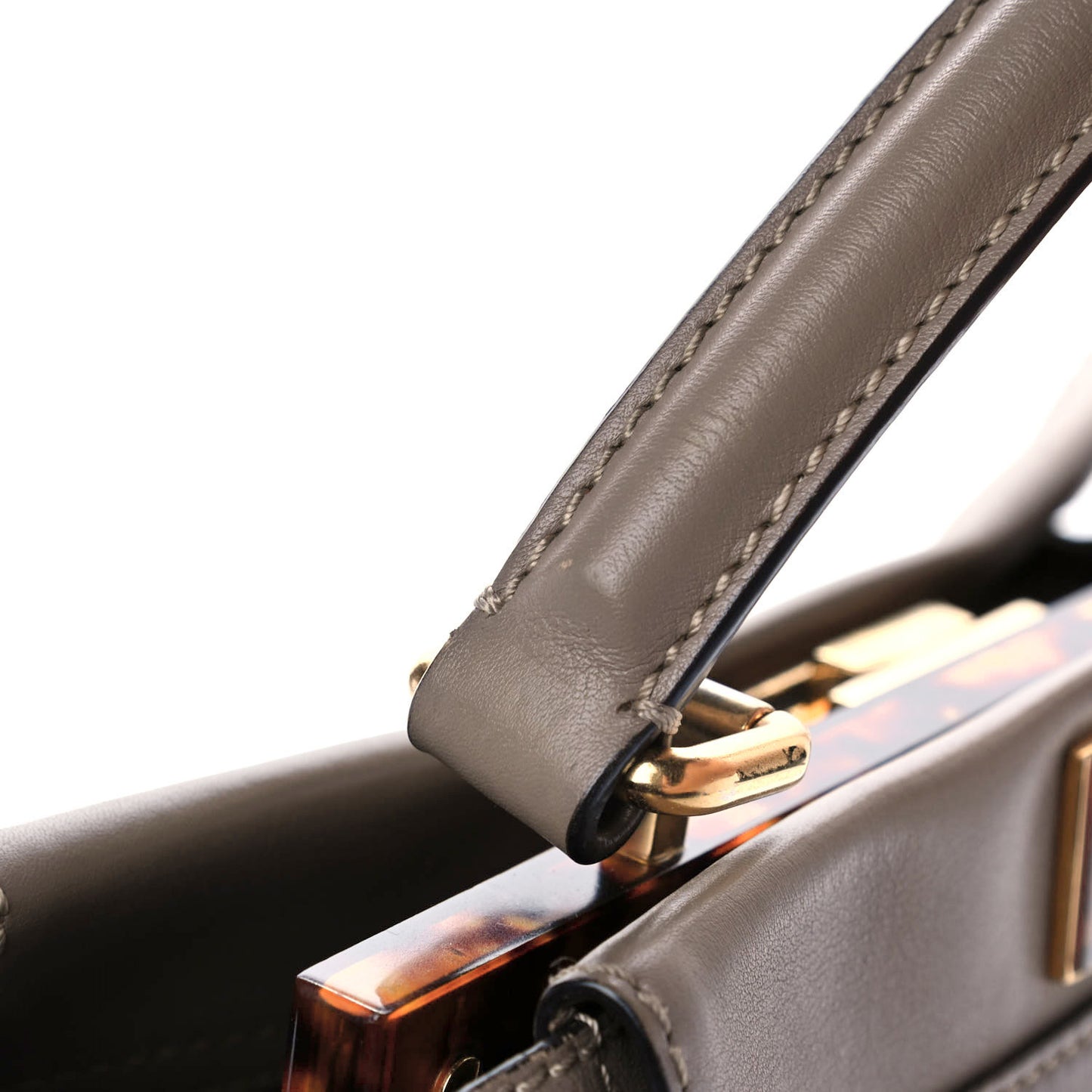 Vitello Seta Plexiglass Tortoise Medium Peekaboo Iconic Satchel Tortora