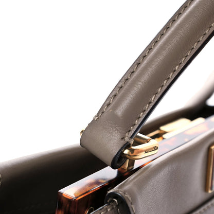 Fendi Vitello Seta Plexiglass Tortoise Medium Peekaboo Iconic Satchel Tortora 10 of 15