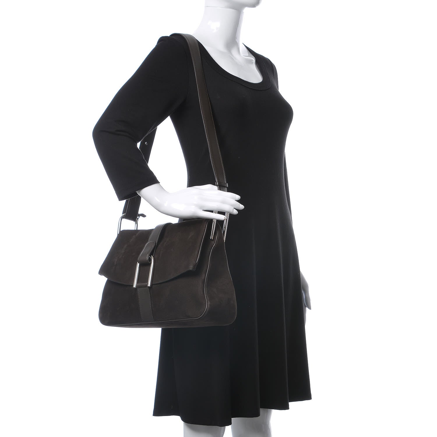 Delvaux Nubuck Givry Shoulder Bag 2 of 16