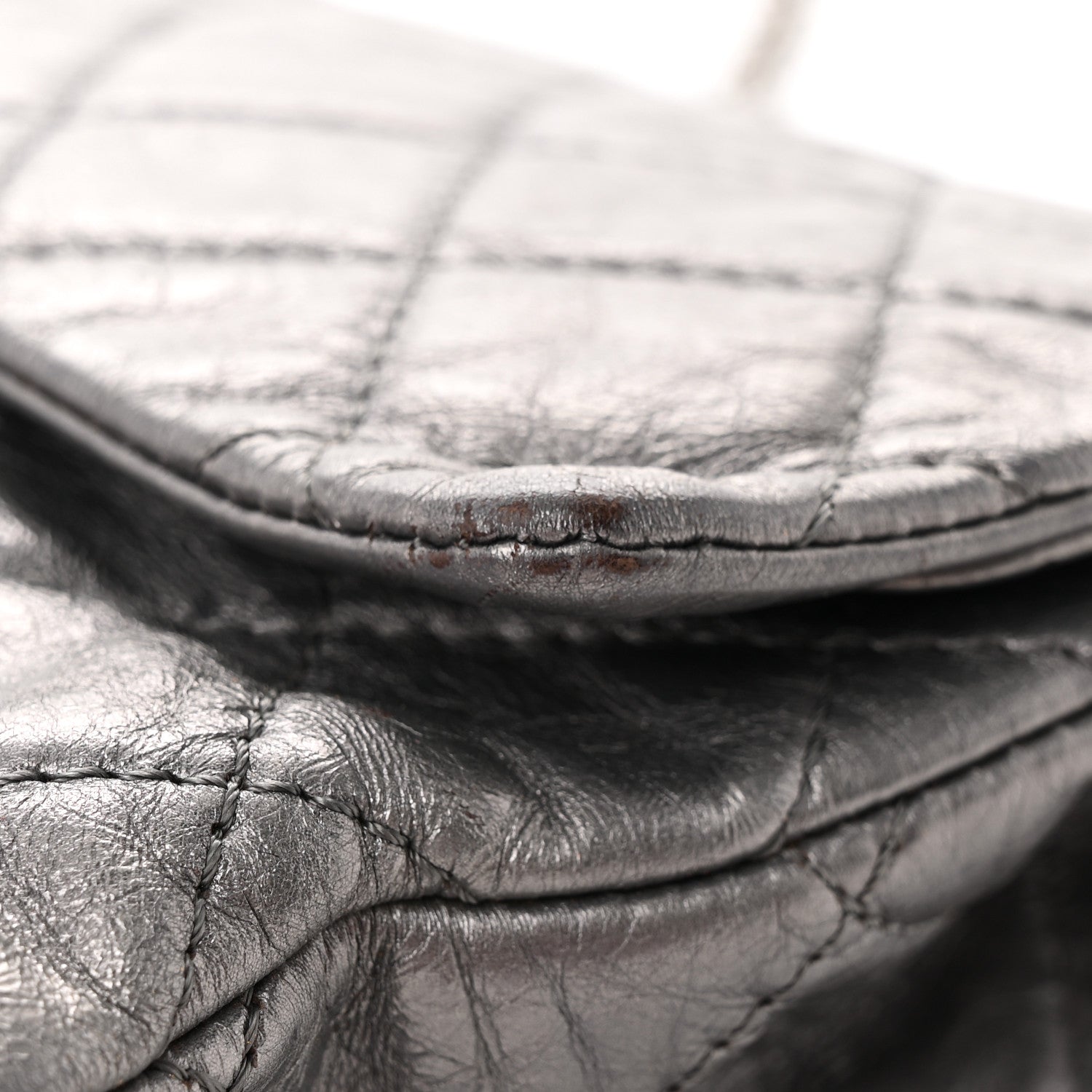 Chanel Metallic Aged Calfskin Quilted 2.55 Reissue 227 Flap Dark Silver 18 of 21
