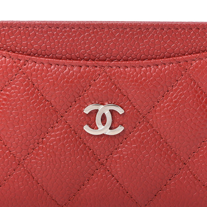 Chanel Caviar Quilted Card Holder Red 9 of 10