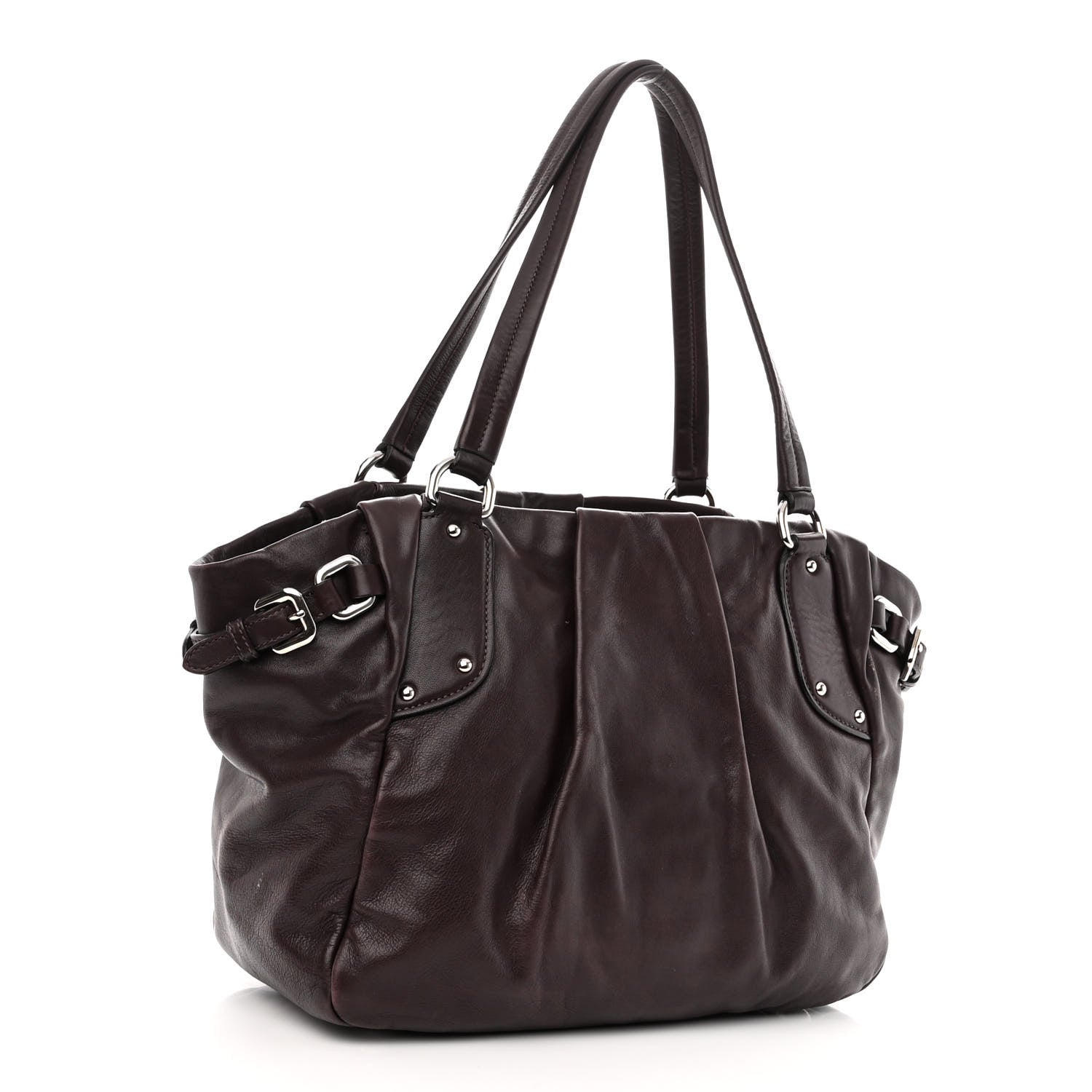 Prada Soft Calfskin Shopping Tote Prugna 3 of 10