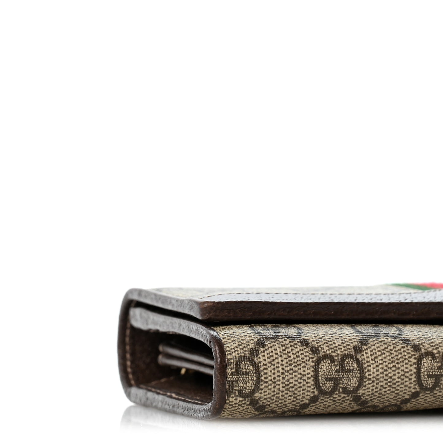 GG Supreme Monogram Web Ophidia Wallet On Chain Brown