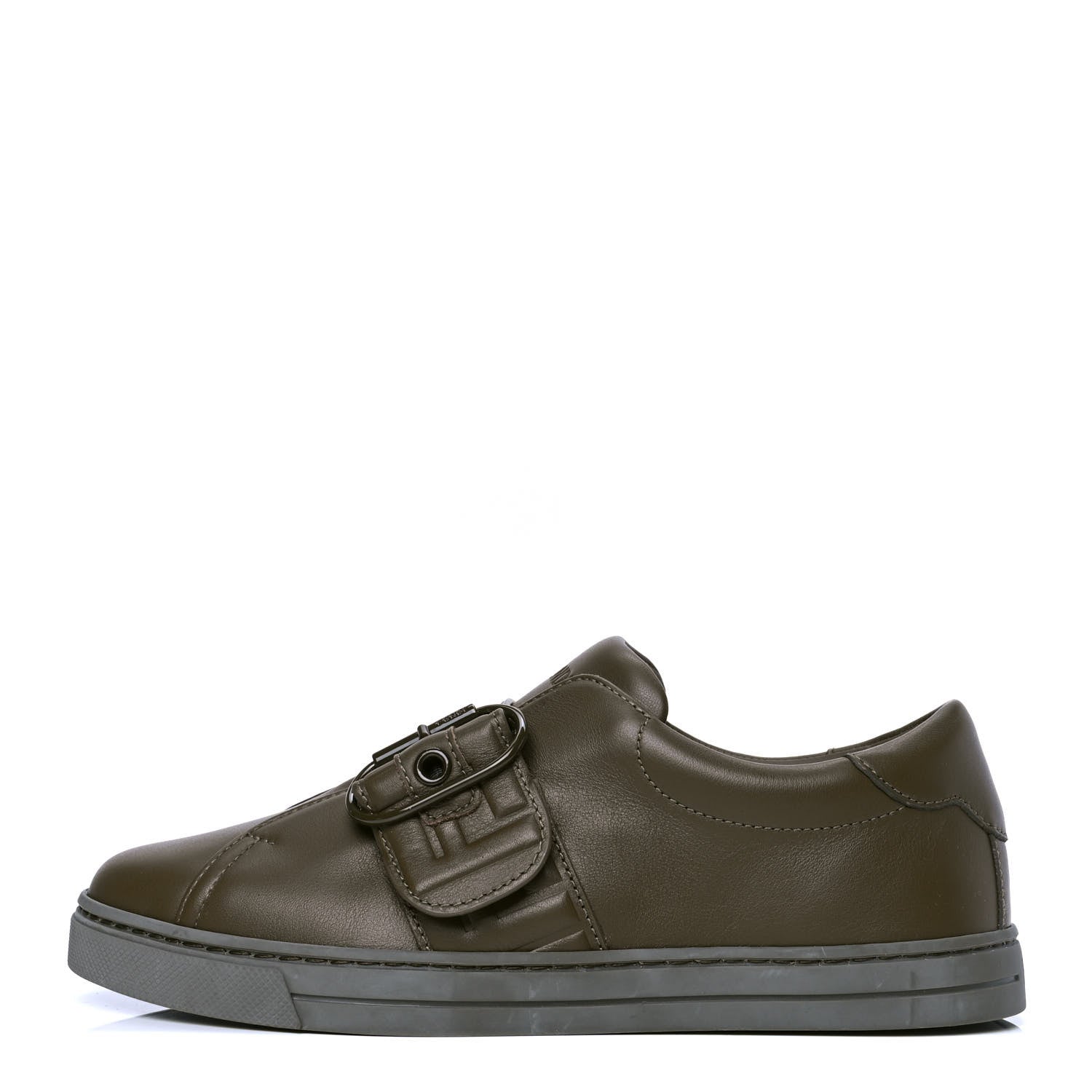 Fendi Vitello FF Embossed Womens Slip On Sneakers 36 Wood 1 of 10