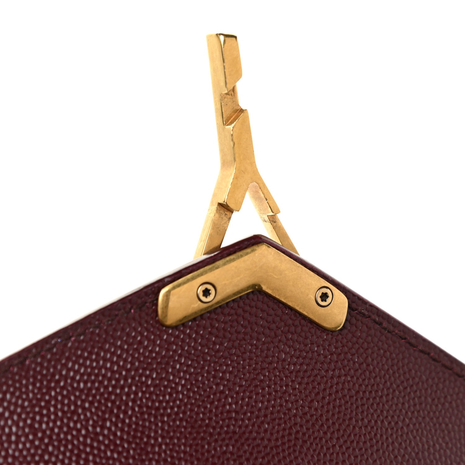Saint Laurent Grain de Poudre Medium Classic Monogram Cassandra Top Handle Rouge Legion 15 of 19