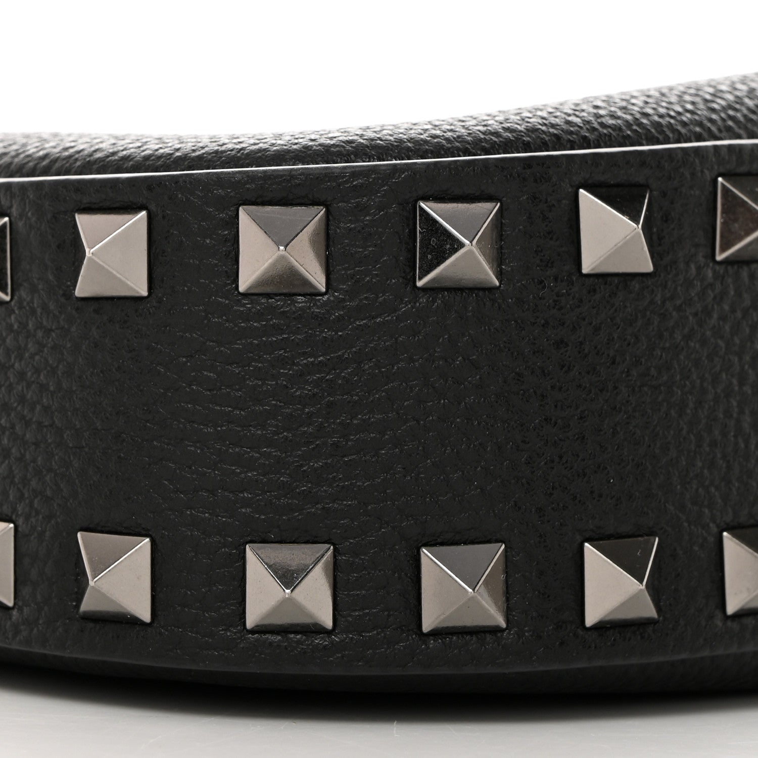 Valentino Garavani Grained Calfskin Rockstud Hobo Bag Black 8 of 9