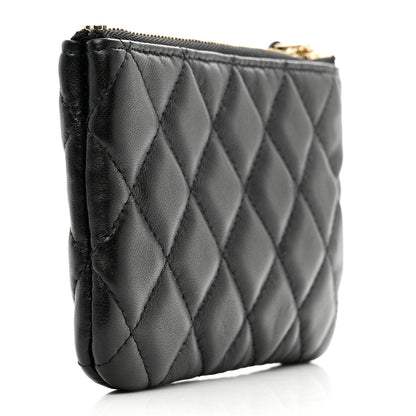 Chanel Lambskin Quilted Small No. 5 Cosmetic Case Black 3 of 8