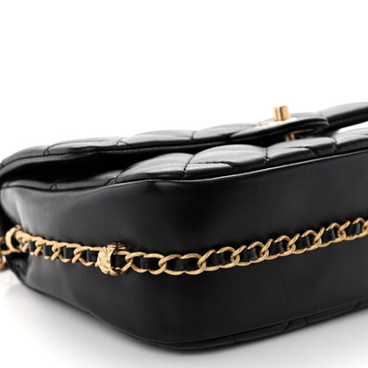 Chanel Lambskin Quilted Large CC Chain Flap Black 9 of 10